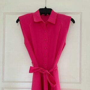 Calvin Klein Bright Pink Midi Wrap Dress l Size 2